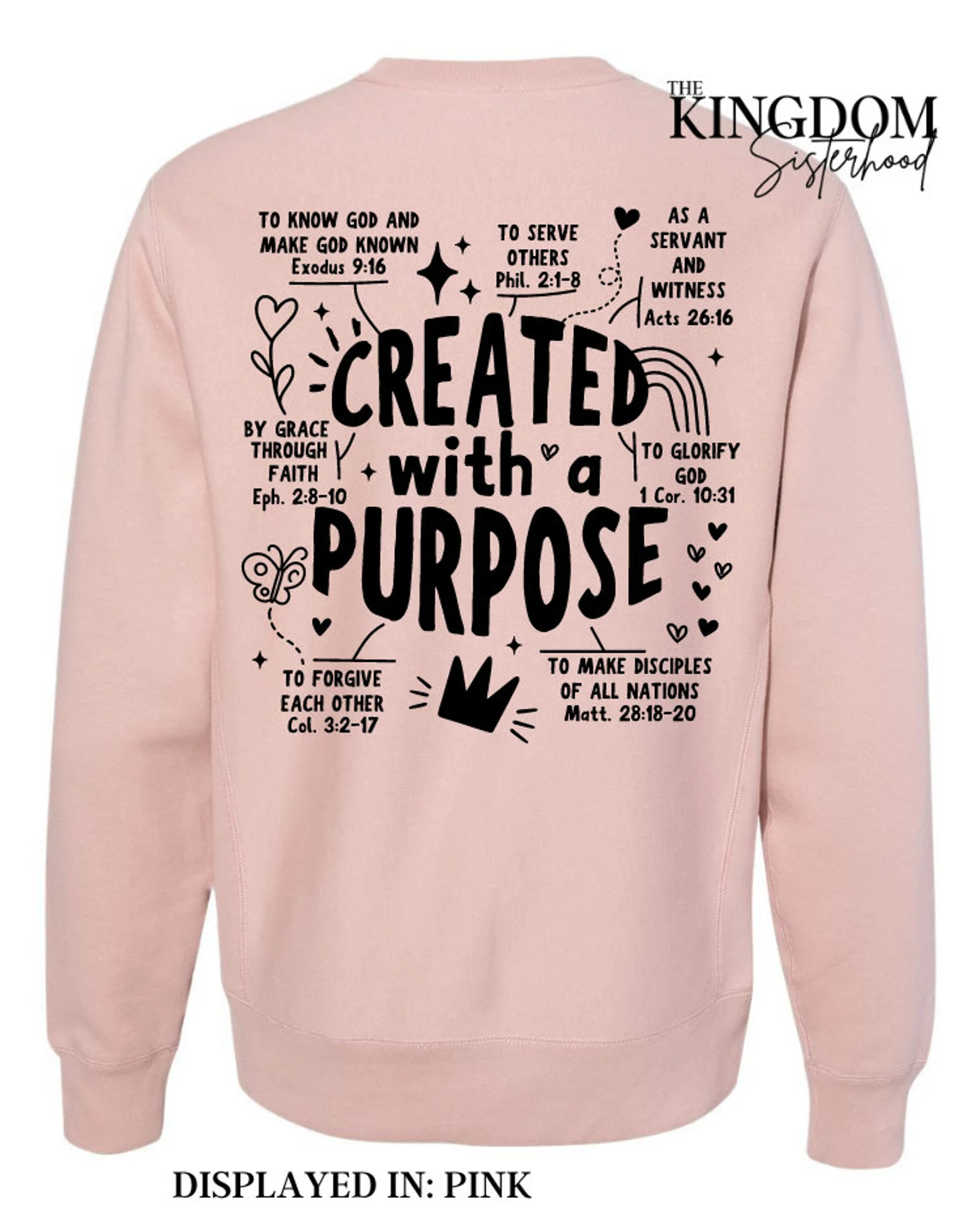 Created with a Purpose Premium Faith-Based Crewneck Sweatshirt - Image 3