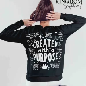 Created with a Purpose Premium Faith-Based Crewneck Sweatshirt