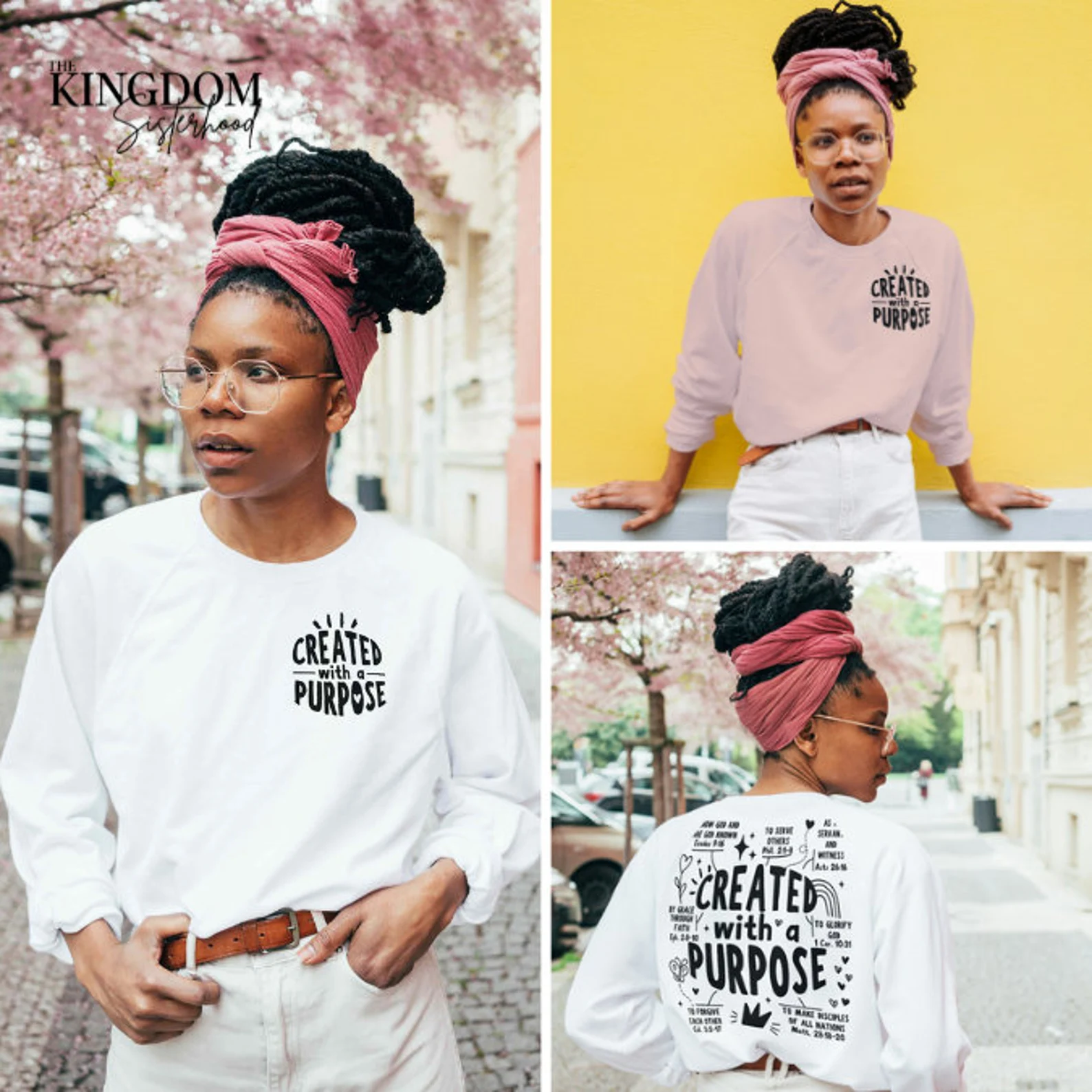 Created with a Purpose Premium Faith-Based Crewneck Sweatshirt - Image 2
