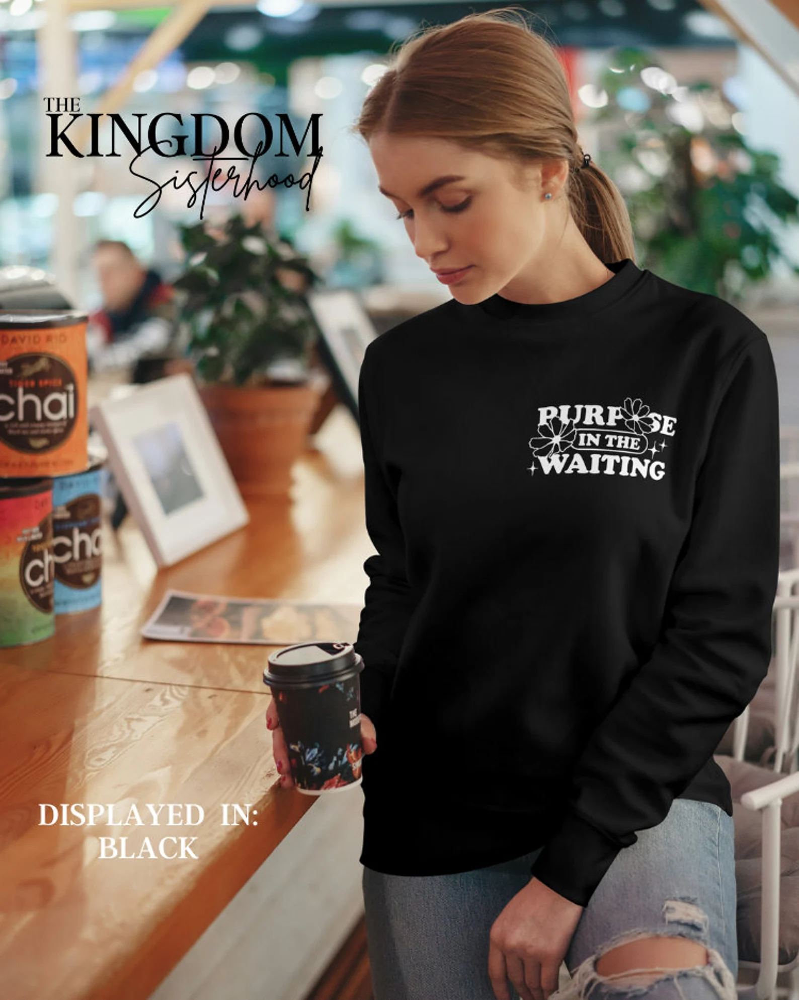 Purpose in the Waiting Premium Faith-Based Crewneck Sweatshirt - Image 6